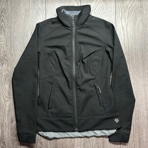 Mountain Hardwear Womens Black Softshell Fleece Lined Full Zip Jacket XS 8237